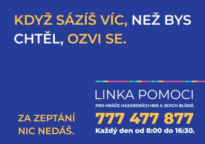 Linka pomoci rizikovým hráčům nabírá kurz. Společnost Podané ruce spojila síly s projektem Zodpovědné hraní.