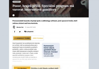 Pozor, hraješ příliš. Speciální program má varovat internetové gamblery